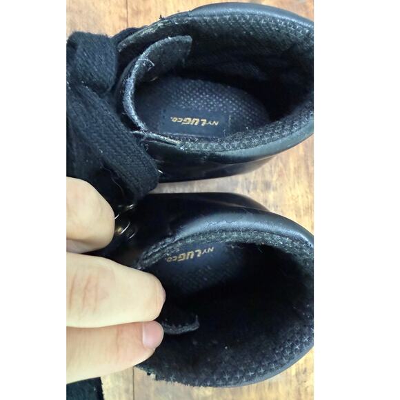 Vintage 90's Women's Black Lugz Size 6.5 Leather Workwear Grunge Chunky Heel - Picture 12 of 16